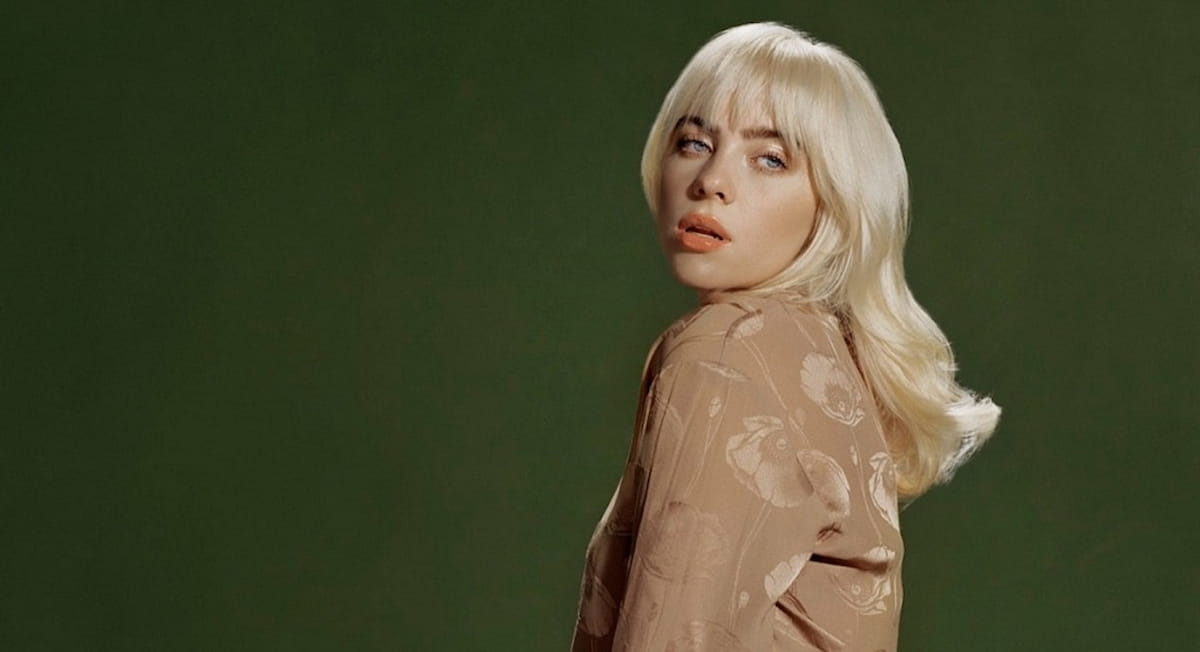 Billie Eilish posing for her latest record., Happier Than Ever.