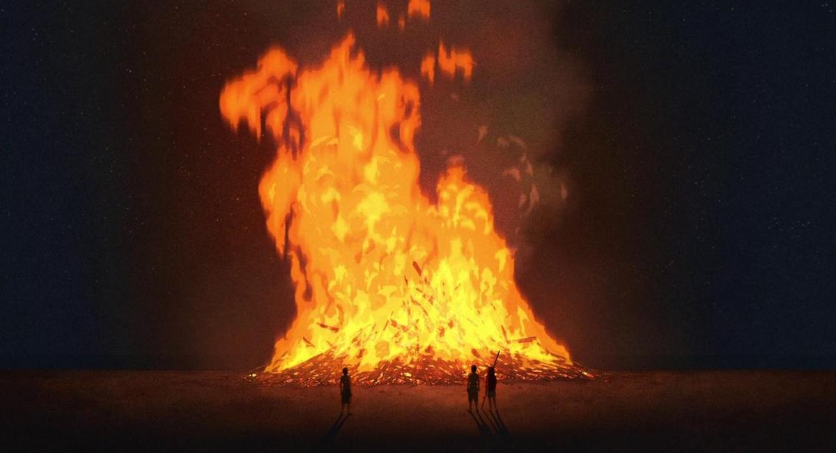 A island blaze in The Red Turtle